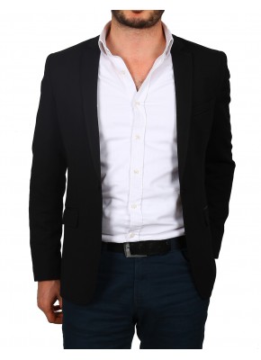 Zara Desen Örgü Kumaş Siyah Ceket#