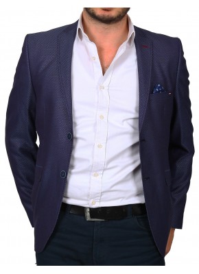 Zara Desen Örgü Kumaş Mavi Ceket#