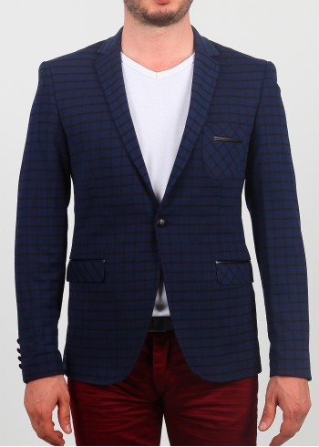 Dokuma Kareli Erkek Blazer Ceket