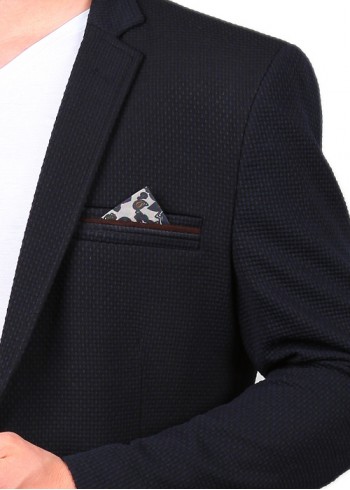 Dokuma Lacivert Erkek Blazer Ceket