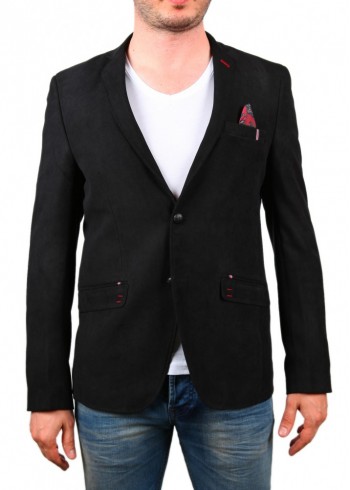 Siyah Kot Nubuk Blazer Ceket