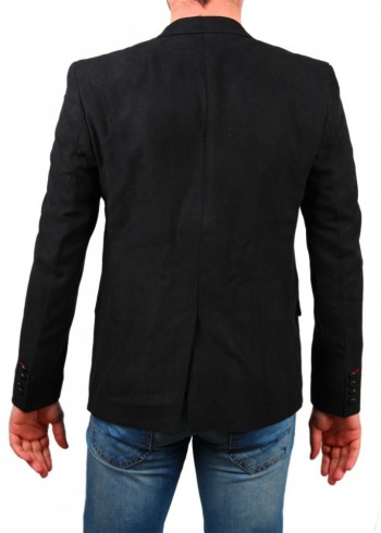 Siyah Kot Nubuk Blazer Ceket