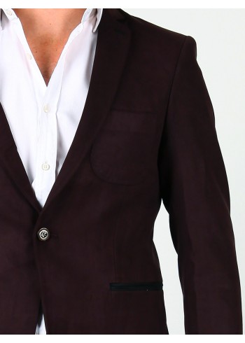 Nubuk Bordo Erkek Blazer Ceket