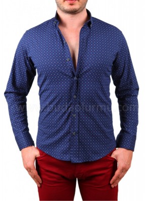 PFT Baskılı Erkek Gömlek Lacivert