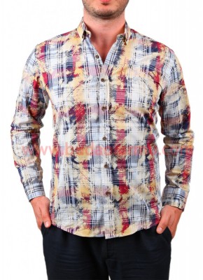 Batik Baskılı Gömlek Açık Renkler
