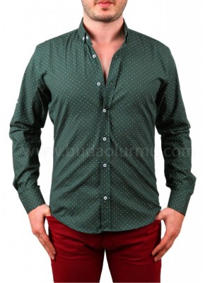 PFT Baskılı Erkek Gömlek Yeşil