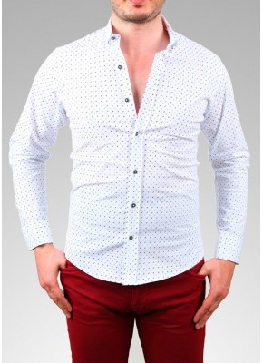 PFT Baskılı Erkek Gömlek Beyaz