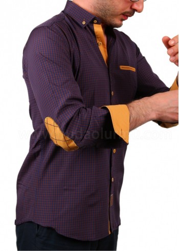 Erkek Kareli Gömlek Bordo