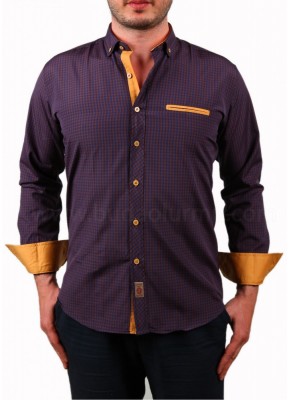 Erkek Kareli Gömlek Bordo