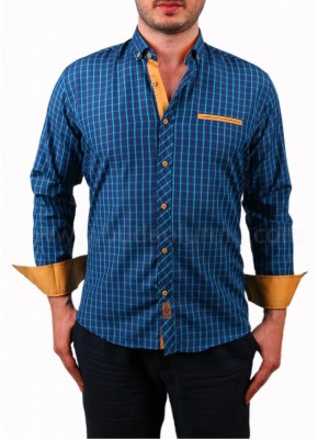 Erkek Kareli Gömlek Mavi