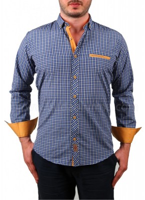 Erkek Kareli Gömlek Mavi-Sarı