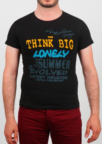 Erkek Tişört Think Siyah