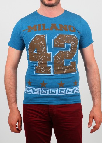Erkek Tişört Milano Mavi