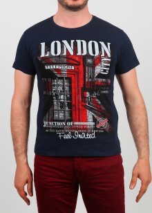 Erkek Tişört London Lacivert
