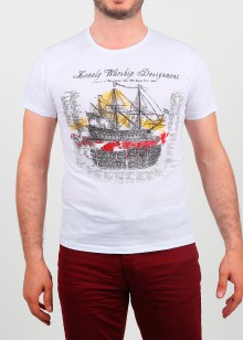 Erkek Tişört Warship Beyaz