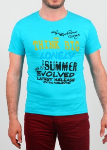 Erkek Tişört Think Mavi