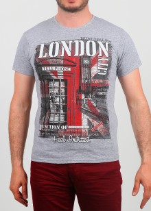 Erkek Tişört London Gri