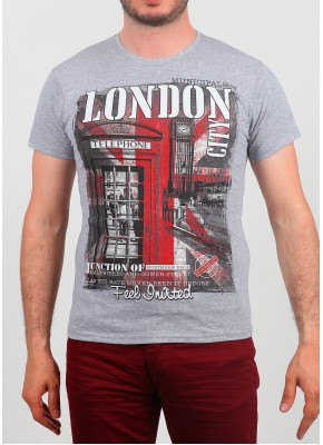 Erkek Tişört London Gri