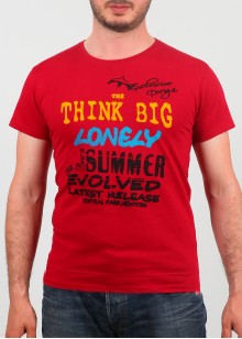 Erkek Tişört Think Kırmızı