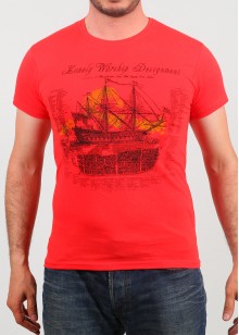 Erkek Tişört Warship Kırmızı