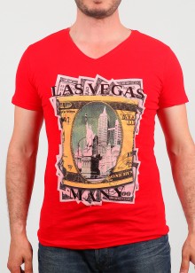 Erkek Tişört Lasvegas Kırmızı